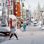 Day 3: Skiers in Downtown Akakura Onsen